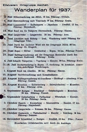 Wanderplan 1937 Seite 1