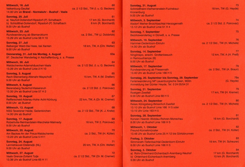 Wanderplan 1997 Seite 2